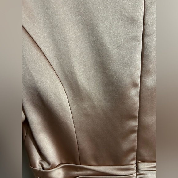 Mac Duggal Rose Pink Pleated Long Sleeve V-Neck Dress Size 6 - Picture 7 of 11